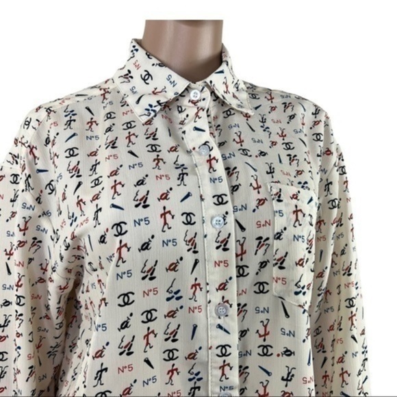 Women Top Blouse Buttons Down Later C Sz Small - Picture 12 of 12